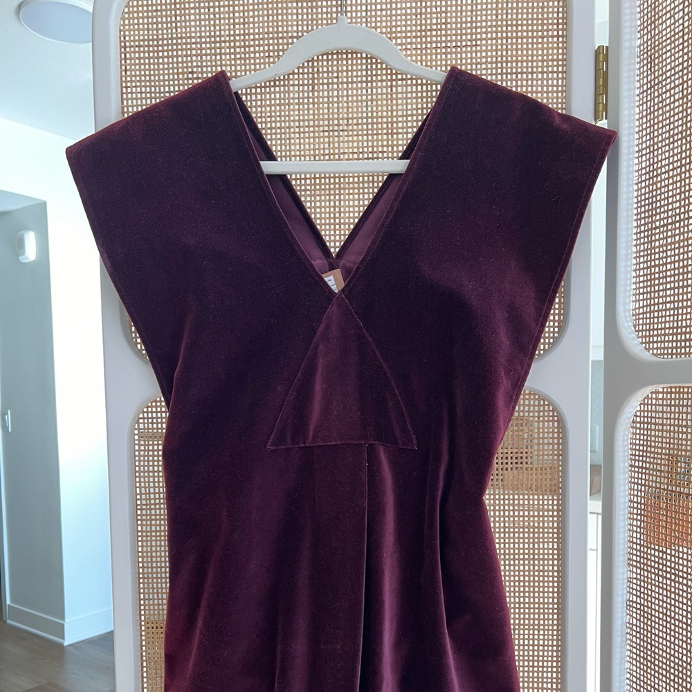 Electric Feathers Origami style Velvet Jumpsuit ankel.Rare purple Velvet S/M